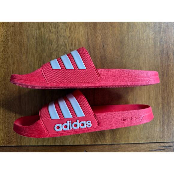 Adidas Adilette Comfort Slides Red White Men’s Size 13 FY7815 - Picture 5 of 9